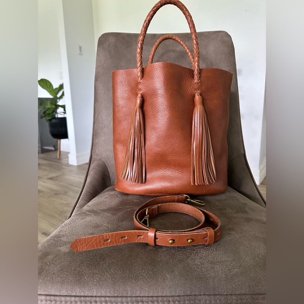 Madewell Tasseled Bucket Bag